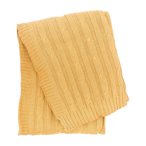 Camel Cable Knit Woven 50" x 60" Throw Blanket