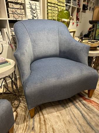DESIGNER Custom High end Club Chair in Blue