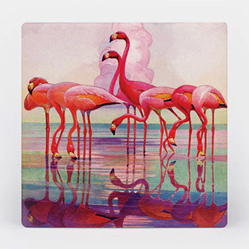 Flamingo Ceramic Coasters - S/4