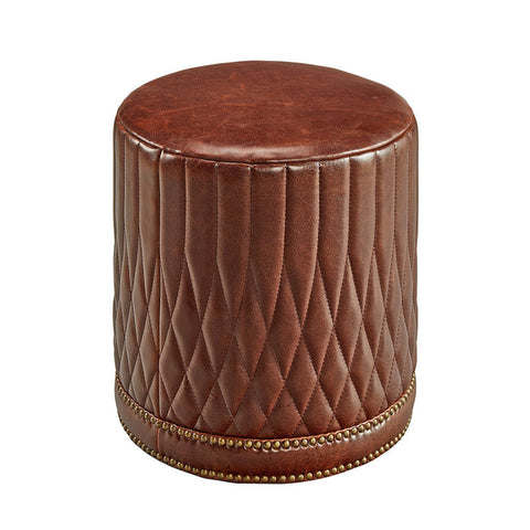 Parisian Leather Ottoman