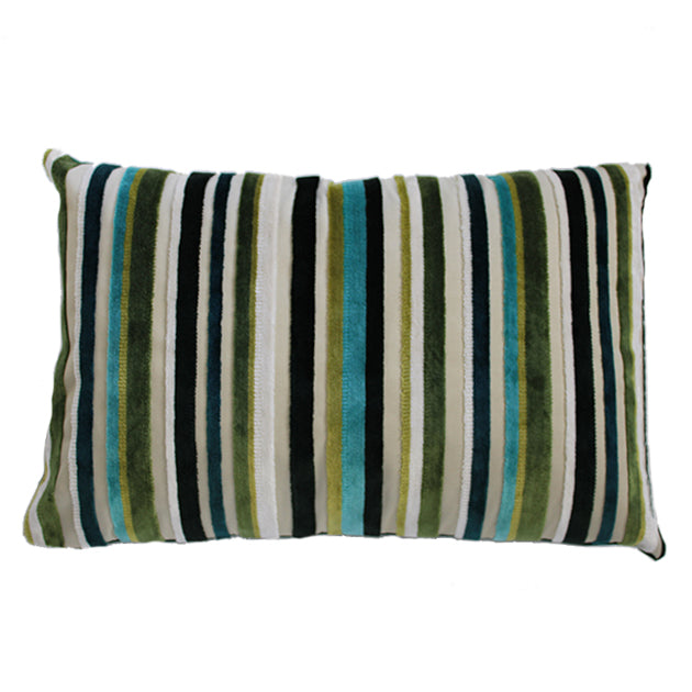 Calderia Green Striped Pillow